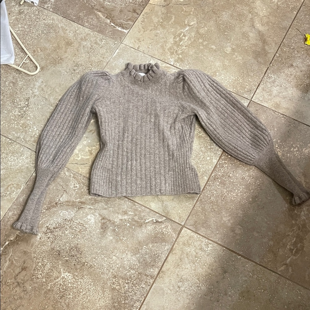Jonathan Simkhai Heather Gray Ribbed Turtleneck Sweater